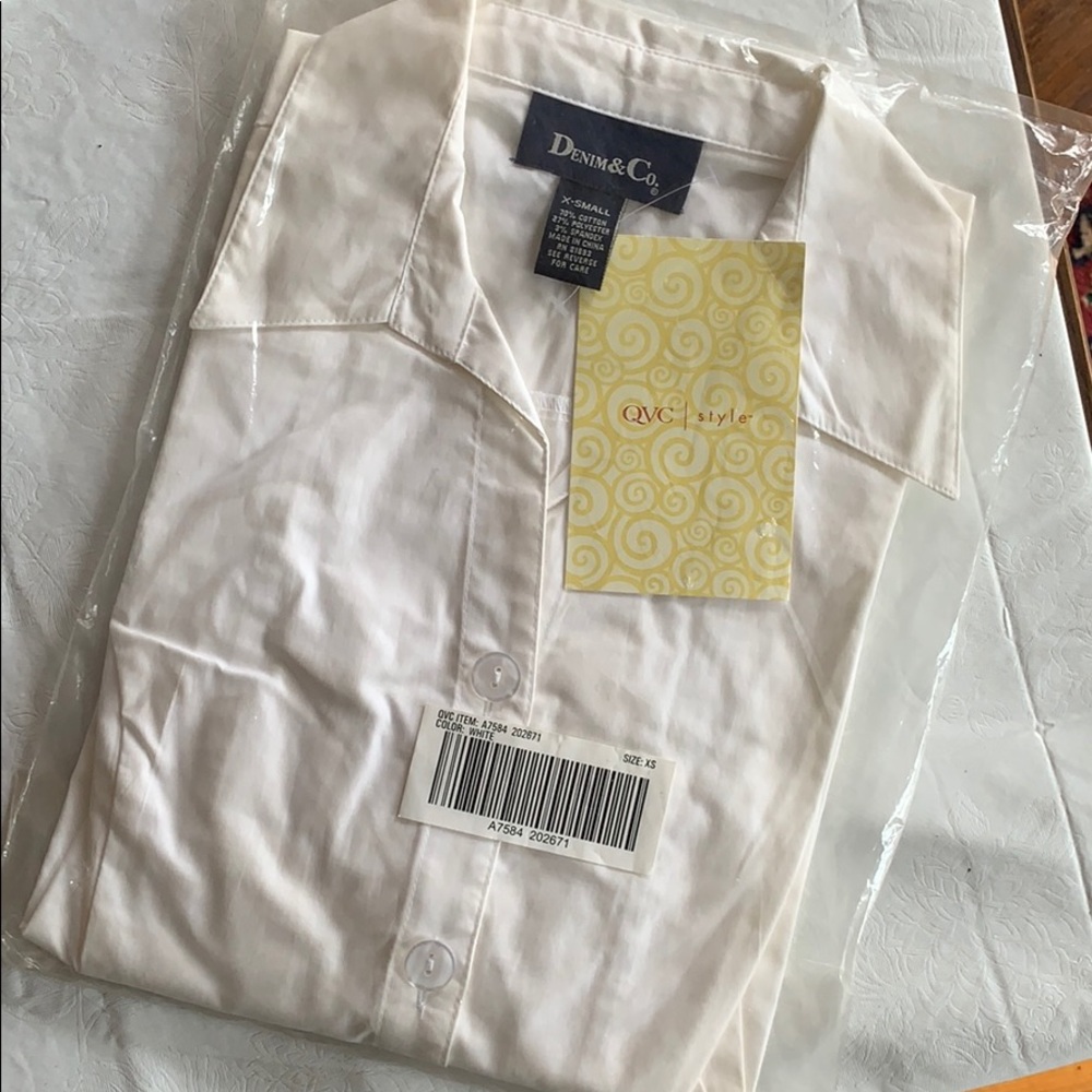 A4 Denim & Co White Blouse